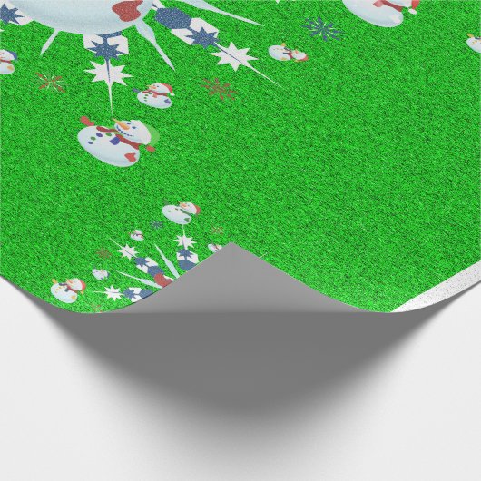 Der Weihnachtsschneemann Glittery - Geschenkpapier (Ecke)