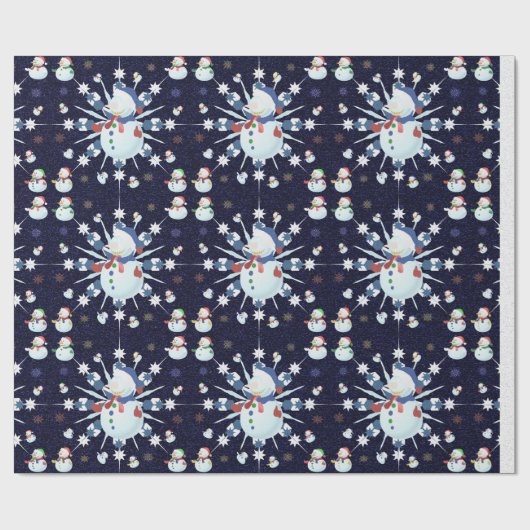Der Weihnachtsschneemann Glittery - Geschenkpapier (Flach)