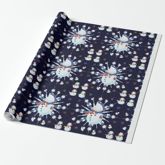 Der Weihnachtsschneemann Glittery - Geschenkpapier (Ungerollt)