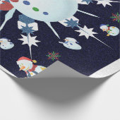 Der Weihnachtsschneemann Glittery - Geschenkpapier (Ecke)