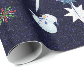Der Weihnachtsschneemann Glittery - Geschenkpapier (Rolleneckpunkt)