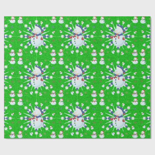 Der Weihnachtsschneemann Glittery - Geschenkpapier (Flach)