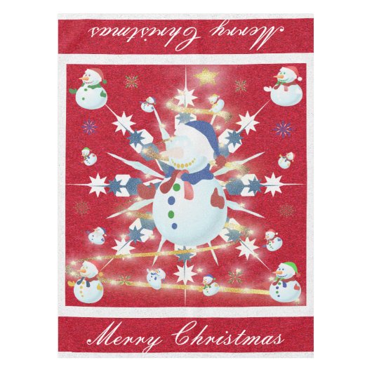 Der Weihnachtsschneemann Glittery - Tischdecke (Vorderseite)