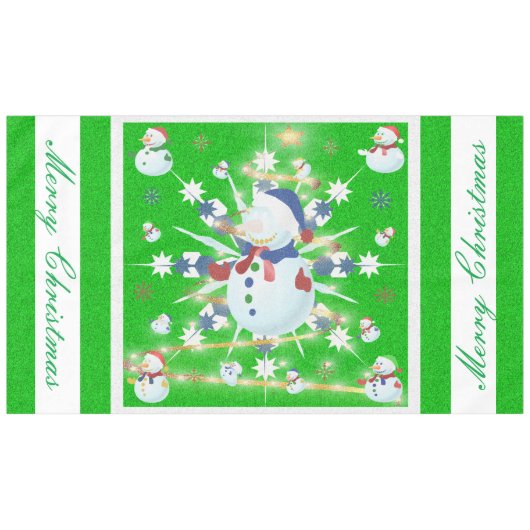 Der Weihnachtsschneemann Glittery - Tischdecke (Vorderseite (Horizontal))