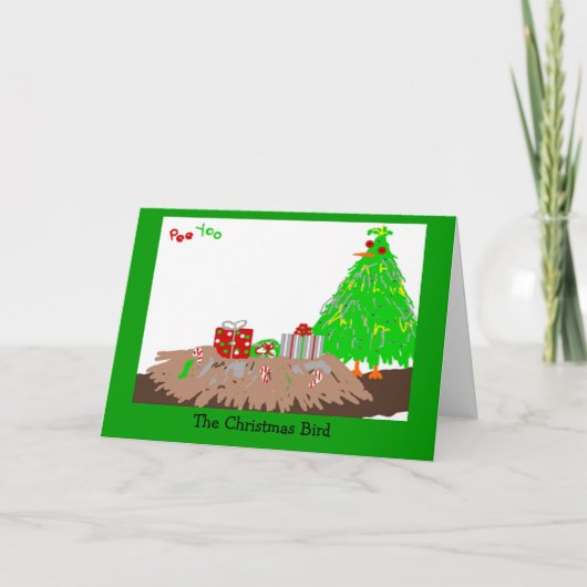 Der Weihnachtsvogel Feiertagskarte (Vorderseite)