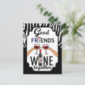 Der Wein der guten Freunde Postkarte (Stehend Vorderseite)