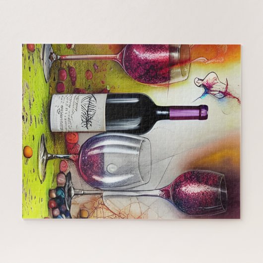 Der Wein schmeckt nach einer farbenfrohen digitale Puzzle (Horizontal)