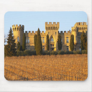 Der Weinberg mit Syrah-Reben und das Schloss Mousepad
