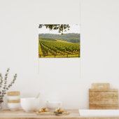 Der Weinberg und das Tal mit Wald - Poster (Küche)