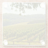 Der Weinberg und ein Tal mit einem Wald Glasuntersetzer (Rückseite)