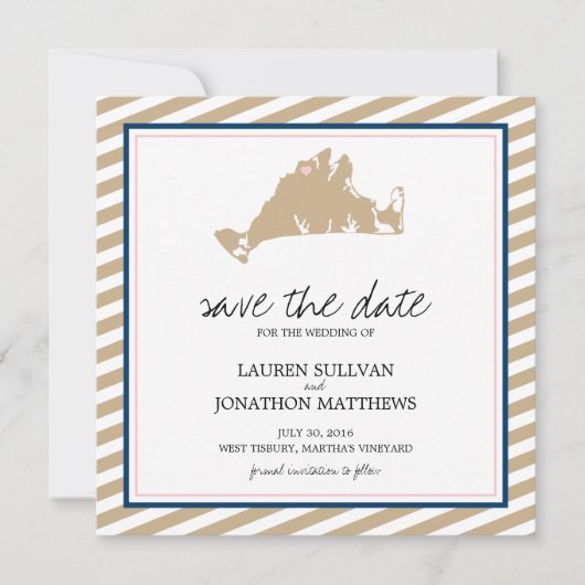Der Weingarten von West Tisbury Martha | SAVE THE  Date (Vorderseite)