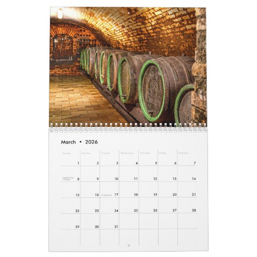 Der Weinkalender - Weinfässer Kalender (Mär 2026)
