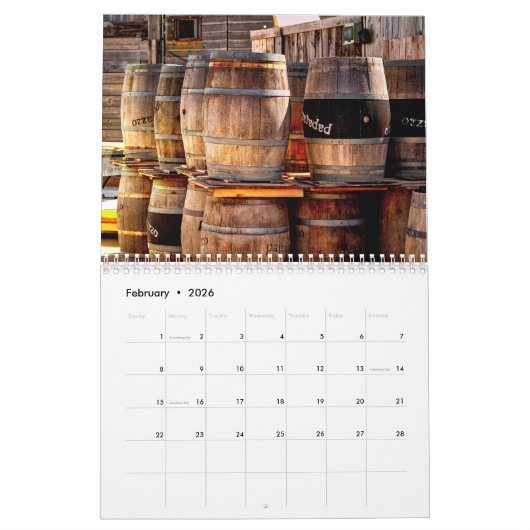 Der Weinkalender - Weinfässer Kalender (Feb 2026)