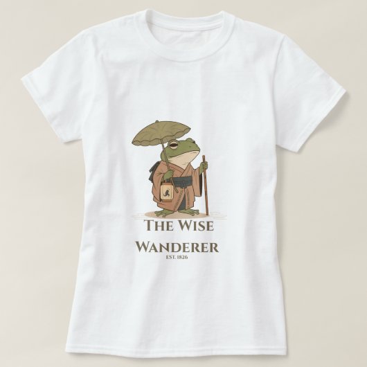 Der Weise Wanderfrosch mit Laternen-Illustration T-Shirt (Design vorne)