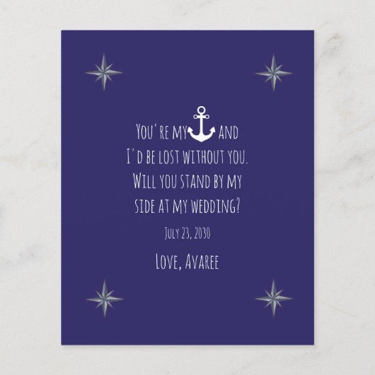 Der weiße Anker wird meine Bridesmaid sein (Rückseite)