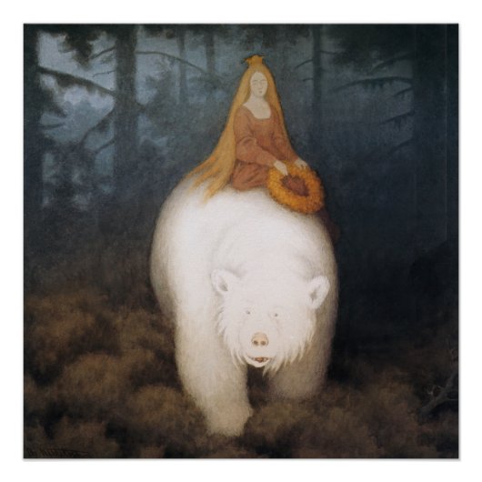 "Der weiße Bär" von Theodor Kittelsen Poster (Vorderseite)