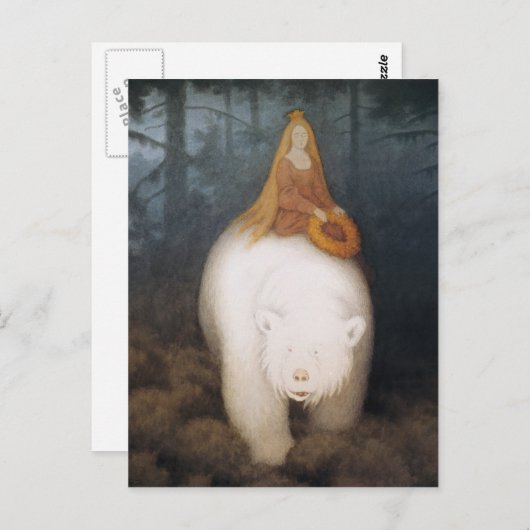 "Der weiße Bär" von Theodor Kittelsen Postkarte (Vorne/Hinten)