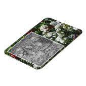 Der weiße Blumengarten Phlox fügt Ihr Foto hinzu Magnet (Linke Seite)