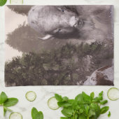 Der weiße Büffel Geschirrtuch (Gefaltet)