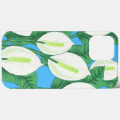 Der weiße Frieden liegt auf hellblauem Hintergrund Case-Mate iPhone Hülle (Rückseite (Horizontal))