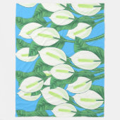 Der weiße Frieden liegt auf hellblauem Hintergrund Fleecedecke (Vorderseite)