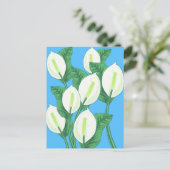 Der weiße Frieden liegt auf hellblauem Hintergrund Postkarte (Stehend Vorderseite)