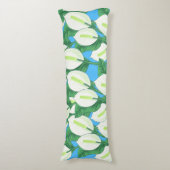 Der weiße Frieden liegt auf hellblauem Hintergrund Seitenschläferkissen (Vorderseite Vertikal)