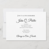 Der weiße Frühling über die Grüne Feier des Lebens Einladung (Rückseite)