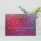 Der weiße Glitzer wird meine Bridesmaid sein Einladung (Stehend Vorderseite)