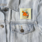 Der weiße Hase in voller Farbe Button (Beispiel)