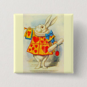 Der weiße Hase in voller Farbe Button
