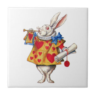 Der weiße Kaninchen aus Alice im Wunderland Fliese