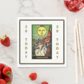Der weiße Name der Sun-Tarot-Karte für die Geburts Serviette (Beispiel)