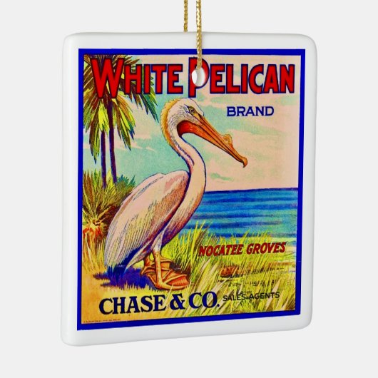 Der weiße Pelikan Keramikornament (Rechts)