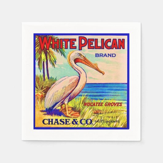 Der weiße Pelikan Serviette (Vorderseite)