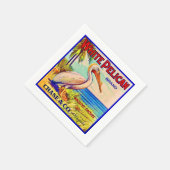 Der weiße Pelikan Serviette (Ecke)