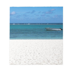 Der weiße Sandstrand von Flic en Flac Mauritius li Notizblock