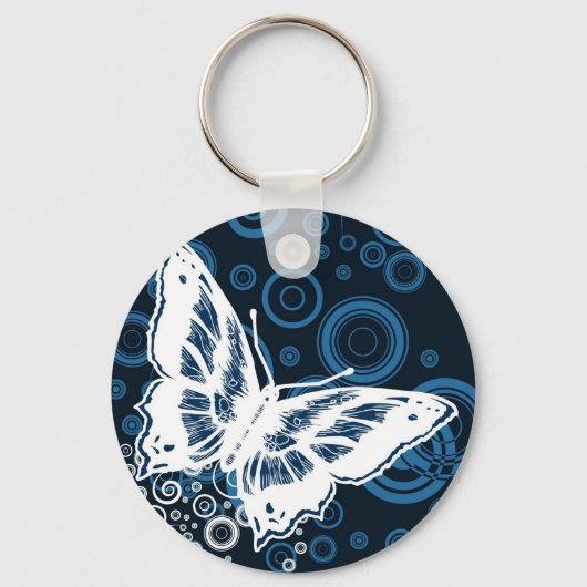 Der weiße Schmetterling Schlüsselanhänger (Vorderseite)