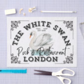 Der weiße Schwan - das Zeichen des Pubs Seidenpapier (Handwerk)