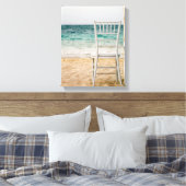 Der weiße Sessel am Strand Leinwanddruck (Insitu (Schlafzimmer))