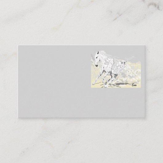 Der weiße Stallion der Visitenkarte in Bewegung (Vorderseite)