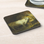 Der weiße Stier im stabilen (Öl auf Leinwand) Getränkeuntersetzer (Linke Seite)