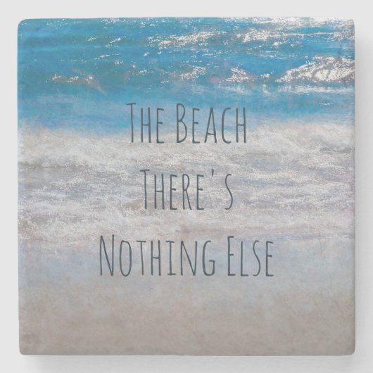 Der weiße Strand der blauen Küste Steinuntersetzer (Vorderseite)