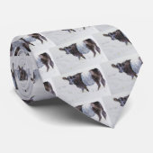 Der weiße Streifen Krawatte (Gerollt)