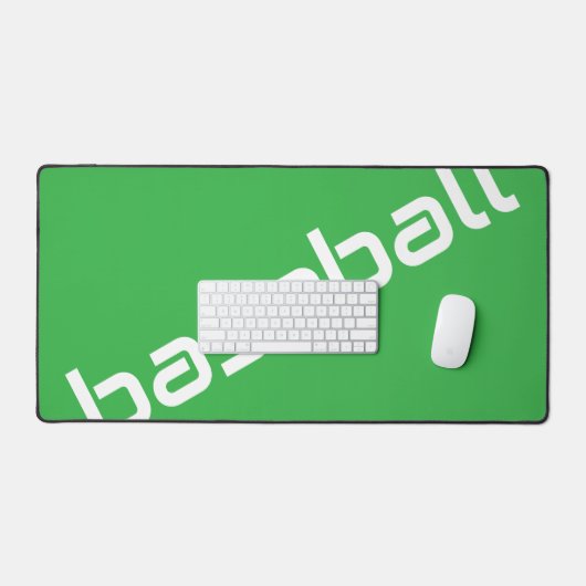 Der weiße Text des SOFTBALL-Fuchs auf hellgrün Schreibtischunterlage (Tastatur & Maus)