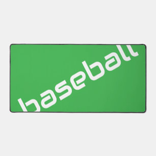 Der weiße Text des SOFTBALL-Fuchs auf hellgrün Schreibtischunterlage