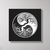 Der weiße und schwarze Baum des Lebens Yin Yang Leinwanddruck (Vorderseite)
