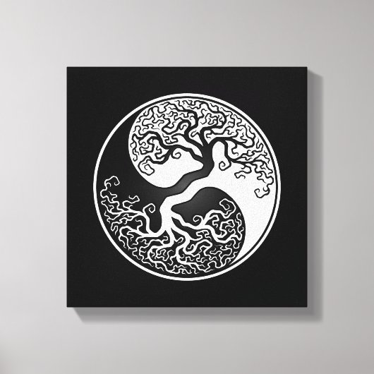 Der weiße und schwarze Baum des Lebens Yin Yang Leinwanddruck (Vorderseite)