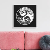 Der weiße und schwarze Baum des Lebens Yin Yang Leinwanddruck (Insitu (Wohnzimmer))
