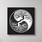 Der weiße und schwarze Baum des Lebens Yin Yang Leinwanddruck (Vorderseite)